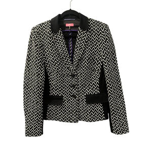 Basler Black White Blazer Suit Jacket Size Medium Women's Business Work Luxury